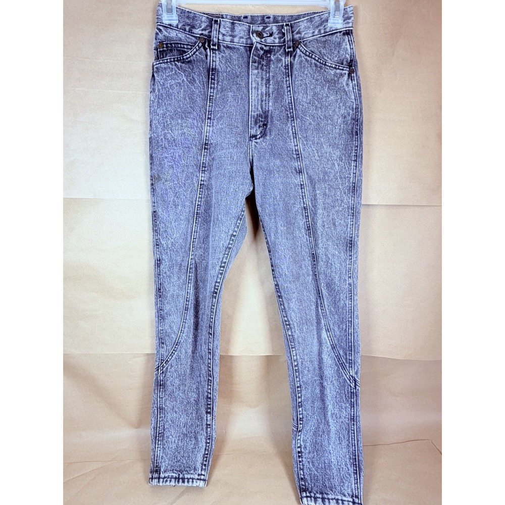Vintage Lee Women's Size 11 Acid Wash Jeans Made USA High Rise 100% Cotton
